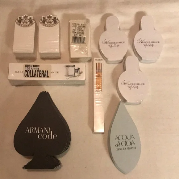 Perfume Blotter Cards Taylor Swift Juicy Couture Armani Ralph Lauren - Picture 1 of 14